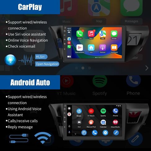 Car Radio Stereo Android 13 for Toyota Corolla 2014 2015 2016 with CarPlay Android Auto in Saudi Arabia