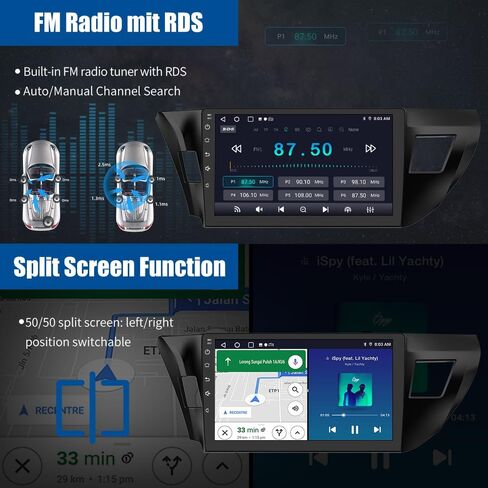 Car Radio Stereo Android 13 for Toyota Corolla 2014 2015 2016 with CarPlay Android Auto in Saudi Arabia