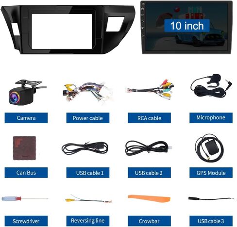 Car Radio Stereo Android 13 for Toyota Corolla 2014 2015 2016 with CarPlay Android Auto in Saudi Arabia