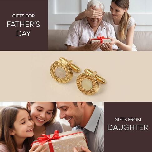 LeCalla 925 Sterling Silver Men's Cufflink | Silver Cufflinks For Men Jewelry | 14K Gold-Plated Cufflinks Business Wedding Shirt Accessories Gift for Son, Father, Husband in Saudi Arabia
