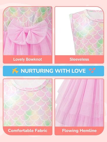 LQSZ Girls Sparkle Mermaid Tutu Dress Tank Top Birthday Party for Toddlers Kids 3-12 Years Playwear Photo Shoot in Saudi Arabia