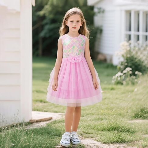 LQSZ Girls Sparkle Mermaid Tutu Dress Tank Top Birthday Party for Toddlers Kids 3-12 Years Playwear Photo Shoot in Saudi Arabia