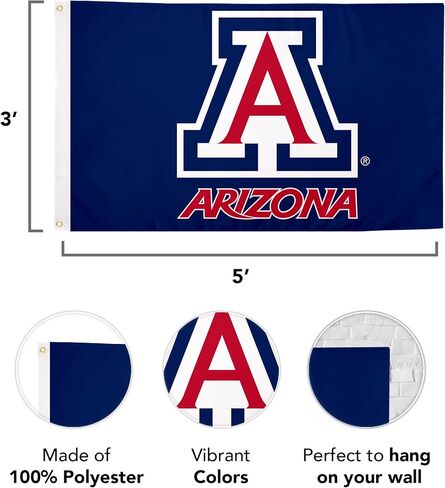 Desert Cactus University of Arizona Flag Wildcats UA Flag Banners 100% Polyester Indoor Outdoor 3x5 feet Flags (Design S) in Saudi Arabia