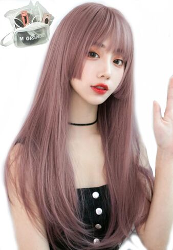 wig premium line 【 active top stylist produce 】 6 items set inner color line women's original wig semi-long small face effect（hime pink DY22A） in Saudi Arabia