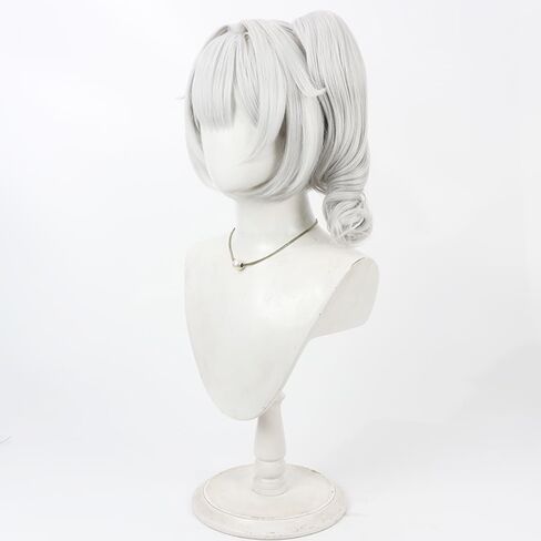 Shigure Cosplay Wig Golden Blonde Short Pigtails Straight Wig with Bangs Synthetic Fiber Wig for Party in Kuwait