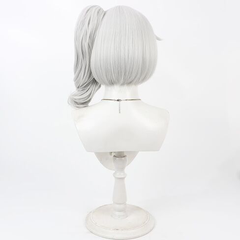 Shigure Cosplay Wig Golden Blonde Short Pigtails Straight Wig with Bangs Synthetic Fiber Wig for Party in Kuwait