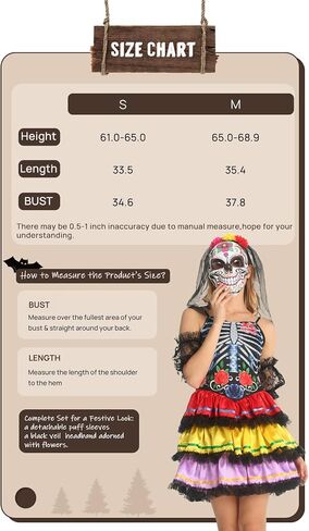 SKAYS Halloween Costumes Day Of The Dead Costume Adult Women Sugar Skull Print Mini Dress in Saudi Arabia