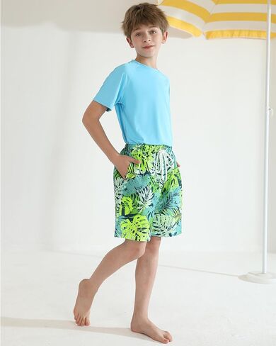 Youth Boys Swim Trunks with Compression Liner Boy Bathing Suit Quick Dry Swimsuit Kids Teen Swimming Shorts Swimwear in Saudi Arabia