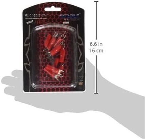 Orion Barrier Spade Fork Terminal B8R (10pcs) 8 Gauge AWG Connector Plugs - for Car Audio Terminal | Battery Cable Lug, Auto Parts, Automotive, Marine, Motorcycle, Trucks, RV - Gold Red in Saudi Arabia