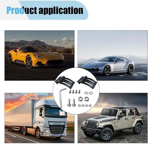 13PCS LED Light Bar Base Mounting Bracket, 360° Rotation Car Light Bar Mounts Brackets Kit, Side Mounting Bracket with Rubber Pad, Suitable for Straight or Curved LED Light Bars(13 Side) in Saudi Arabia