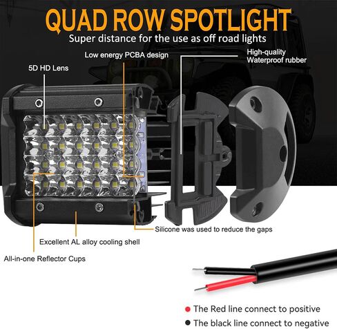 Led Tractor Work Lights Led Pod Lights 72W 12000LM Truck Light Bar 12V 24V Waterproof Equipment Led Lights for ATV UTV Pickup Golf Cart Snowplow Harvester Grain Drill Boat (2pack) in Saudi Arabia