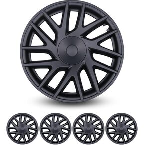 Wheel Covers for Tesla Model 3,18-Inch ABS/PC Matte Black Hubcaps, 4 PCS Wheel Covers, Rim Protector Hub Caps Compatible with 2019 2020 2021 2022 2023 Model 3 (Induction Style)