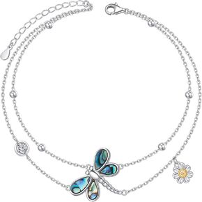 925 Sterling Silver Dragonfly Anklet Dragonfly Bracelet Jewelry for Mother Women