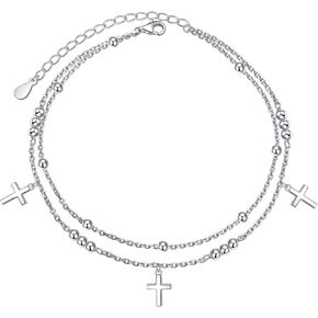 Anklet for Women S925 Sterling Silver قابل للتعديل بالإضافة إلى القدم بالإضافة إلى مجوهرات سوار الكاحل