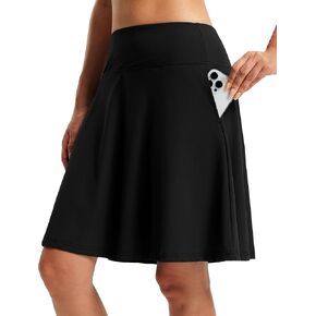 Fitst4 Sports Women 20 '' Swim Swiker Skirt Skort Quick Dry Swimsuit Bikini Bikini مع جيوب