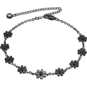 الورد الذهب/الذهب/gunmetal/الفولاذ المقاوم للصدأ لون أساور الكاحل ديزي للنساء هدايا مجوهرات خلخال قابلة للتعديل