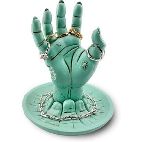 Spooky Zombie Hand Jewelry Holder – Heavy-Duty Polyresin Jewelry Display Stand for Rings, Bracelets, & Necklaces – Unique Halloween Decor