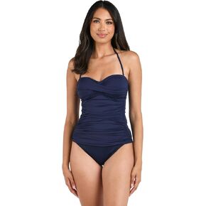 La Blanca Women's Island Goddess Bandeau Tankini Swimsuit Top, Indigo, 4