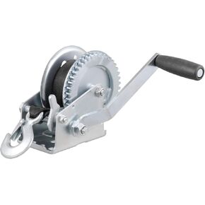 CURT 29435 Manual Hand Crank Boat Trailer Winch, 1,400 lbs Capacity, 7-1/2" Handle, 4.2:1 Gear Ratio, 20' Strap
