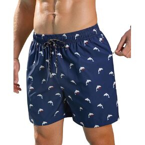 Milin Naco Mens Swim Trunks 5 بوصة شورتات تجف سريعة مع الجيوب السوستة شبكات البطانة بدلة الاستحمام