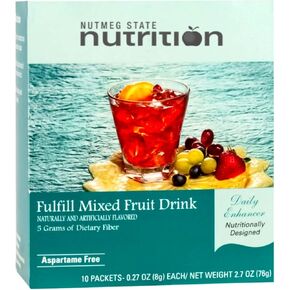 Nutmeg State Nutrition – Fulfill High Fiber Drink Mix, Low Calorie, Fat Free, Sugar Free, Naturally Flavored, Ideal Protein Compatible, Aspartame Free, 10 Servings Per Box (Mixed Fruit)