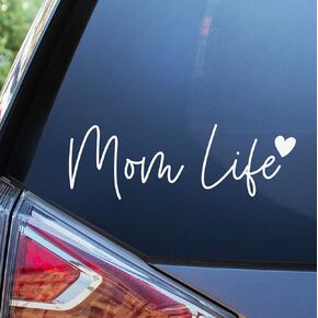 Blue Giraffe Mom Life Car Decal - 7'' Cute Bumper Sticker for Your Car