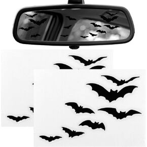14pcs ملصقات الخفافيش هالوين لنافذة السيارة ، السيارة الخلفية مرآة مرآة Vinyl Bat Decorations ملصقات Decoration Windows Windows Decoration (أسود)