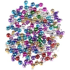 100Pcs Colorful Jingle Bells Musical Jingle Sleigh Bells for Festival Christmas Decorations DIY Jewelry Craft Making Home Garden Accessories Fashion Craft Bells Craft Supplies (6mm)