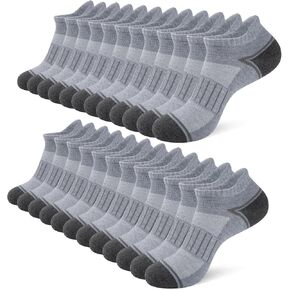 Heatuff 12 Pairs Men's Ankle Running Socks Cushioned Low Cut Athletic Sports Casual Tab Socks