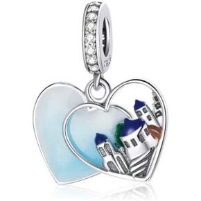 Greek Santorini 925 Sterling Silver Charm for Bracelets and Necklaces Travel Beads and Dangle Pendants