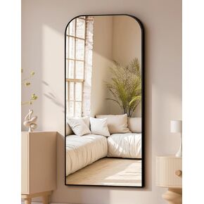 مرآة دلما كاملة الطول ، 56 "× 25" مرآة أرضية كبيرة مع إطار من الألومنيوم لغرفة النوم وغرفة المعيشة والحمام