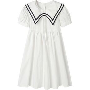 Mud Kingdom Girls Nautical Dress Sailor Collar Short Sleeve Summer School Uniform Size 4-14