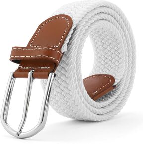 GAEKEAO Elastic Braided Belt for Men 1 3/8" Stretch Woven Belt for Golf Casual Pants Shirts Jeans