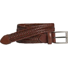 Johnston & Murphy Leather Braided Belt Cognac 38
