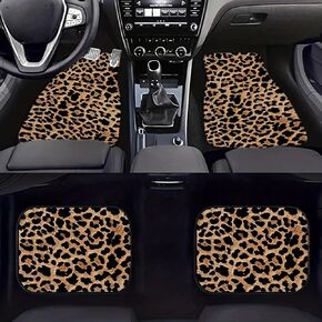 Car Floor Mats Non-Slip Automotive Floor Mats All-Weather Front Rear Car Floor Foot Mat Sets of 4 Pieces Foot Mats Rugs Carpet for Car Trucks SUV Sedans (Brown)