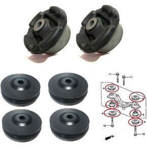 NISTO 6 Rear Differential Arm Mounting Bushing Support Rubber For 1997-12 Honda CR-V 1991-06 Honda Civic