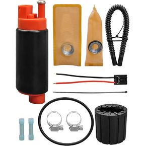 طقم مضخة الوقود الكهربائية عالية الأداء 340LPH في الساعة ، استبدال F20000169 ، 43-90PSI 13.5V 100W مضخة الوقود عالية التدفق مع مصفاة ومجموعة التثبيت