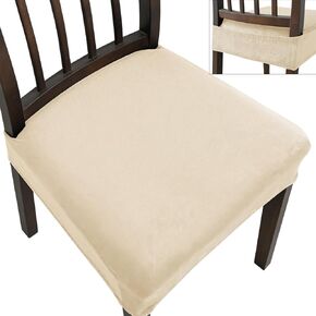 Dining Chair Seat Covers Set of 4, Stretch Velvet Chair Seat Slipcovers Protector, Removable Washable Kitchen Chair Covers for Dining Room Chairs (Set of 4, Teal)