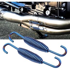 Stainless Steel Motorcycle Exhaust Pipe Muffler Springs Swivel Pair (68mm) (Silver)