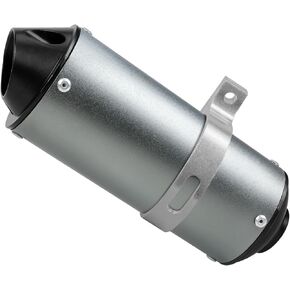 28mm 1.1in Dirt Bike Exhaust Muffler Silencer Universal For Pit/Mini Bike/Quad/ATV/Mower/ 4 Wheeler/Dune Buggy 50cc 110cc 125cc, Packed With Mounting Clamp Bracket(Grey)