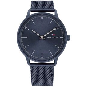 Tommy Hilfiger Men's Quartz Stainless Steel and Mesh Bracelet Casual Watch, Color: Blue (Model: 1791841)