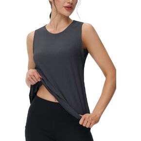 MAGCOMSEN Workout Tank Tops for Women Loose Fit Sleeveless Tops Breathable Lightweight Athletic Gym Runing Summer Shirts
