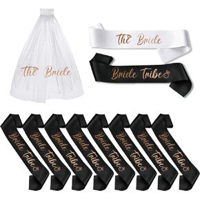 PartyGifts&beyond Embroidered Bride to Be Veil Bachelorette Party Favors Wedding Veils for Brides Bridal Veil