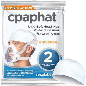 resplabs CPAP Comfort Liner - cpaphat Ultra-Soft Head & Hair Protection - CPAP Helmet Liners for Full Face, Nasal Mask Users - Reduces Tangles & Discomfort - Pack of 2 - Universal Fit
