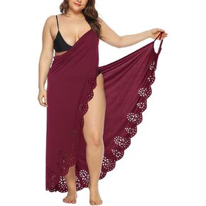 Women Swimsuit Cover Ups Spaghetti Cross Wrap Sexy Beach Plus Size Long Cover-up
