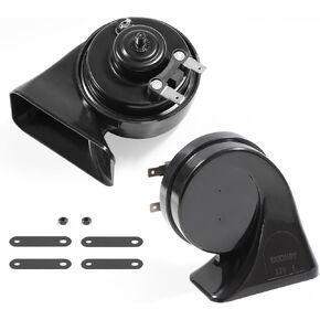 Car Horn 12V Universal Super Loud Electric Waterproof Horn Low High Two Tone Fit for Any 12 Volt Car Motorcycle Truck Boat Replacement Kit