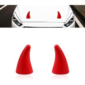 2 PCS Car Roof Decoration Devil Horns, Cute Creative 3D Three-Dimensional Horn Exterior Trims, Hood Bumper Anti-Collision Protector Elasticity Decals, Universal Accessories for Cars (Black)