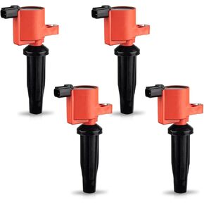 ENA Set of 4 Red Ignition Coil Pack 2.0 2.3 2.5 Compatible with Mazda Mercury Ford CMax EcoSport Escape Focus Fusion Ranger Transit MKZ 3 6 Tribute Mariner Milan Coils for FD505 UF621 DG522 9E5Z12029A