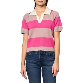 Lucky Brand Women's Striped Polo Short Sleeve TEE