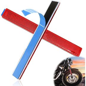 2 PCS Stick-On Smoked Saddlebag Reflector, Safety Spoke Red Reflective Front Lower Legs of Harley, Night Visibility Safety Reflectors for Cars, Trailer, Motorcycle, Trucks, Boat, Bicycle